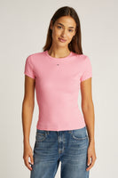 Top uni manches courtes Rose - Tommy Jeans