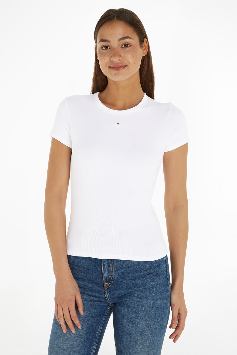 Top uni manches courtes Blanc - TOMMY JEANS