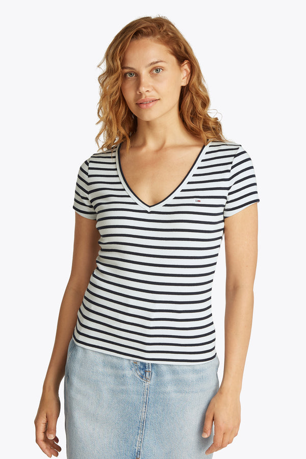 Top uni manches courtes Blanc - Tommy Jeans