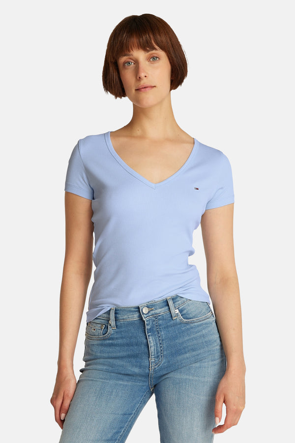 Top uni manches courtes Bleu - Tommy Jeans