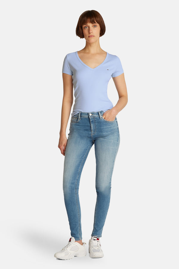 Top uni manches courtes Bleu - Tommy Jeans