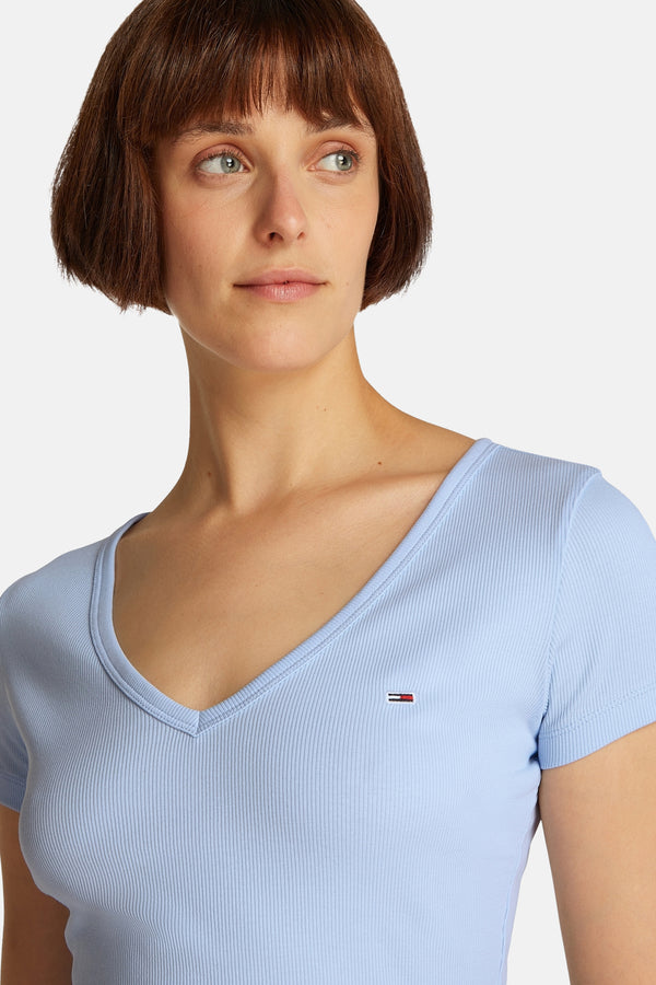Top uni manches courtes Bleu - Tommy Jeans
