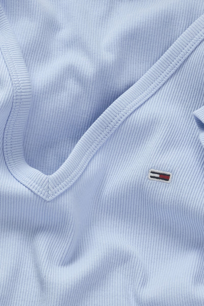 Top uni manches courtes Bleu - Tommy Jeans
