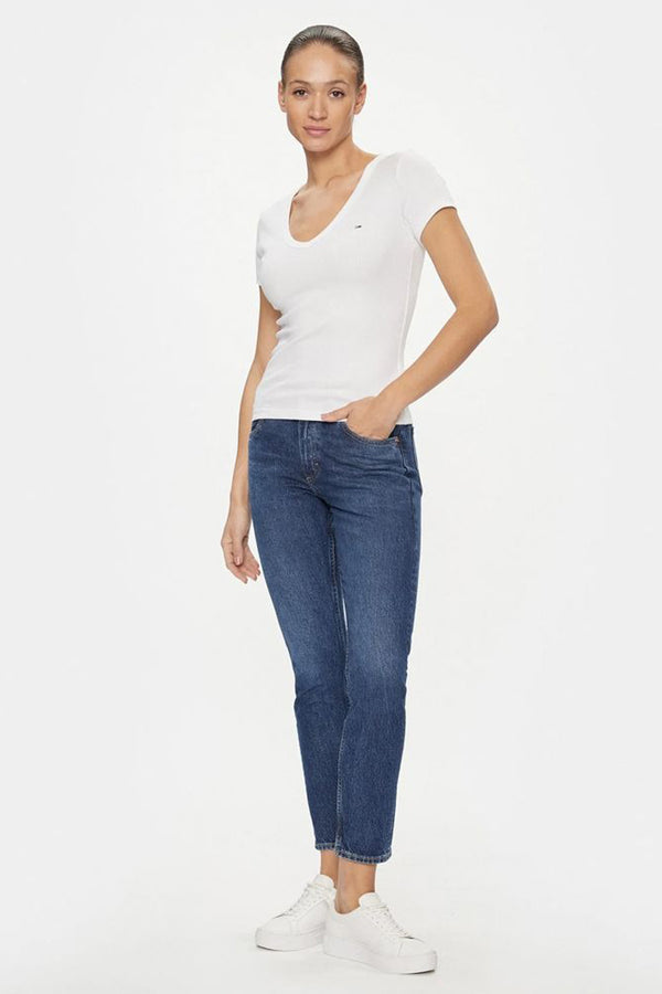 Top uni manches courtes Blanc - TOMMY JEANS