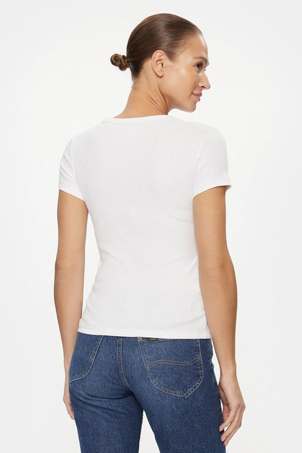 Top uni manches courtes Blanc - TOMMY JEANS