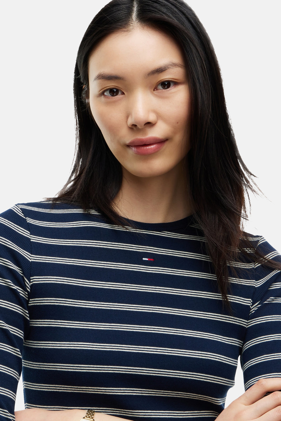Top uni manches longues bleu - TOMMY JEANS