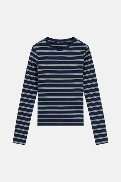 Top uni manches longues bleu - TOMMY JEANS