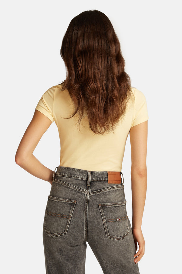 Top uni manches courtes Jaune - Tommy Jeans