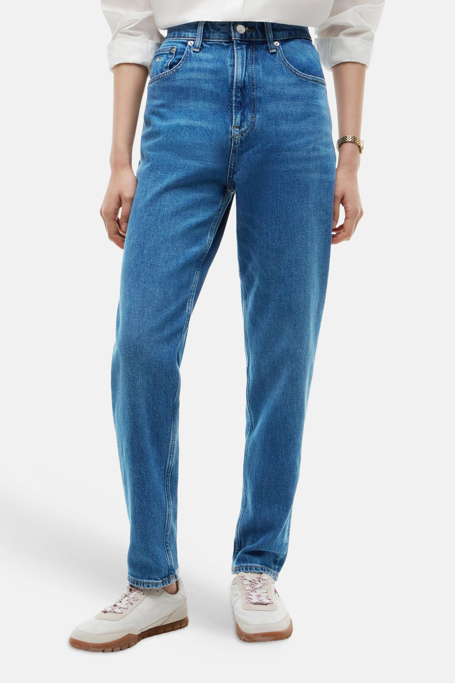 MOM JEAN - mid blue denim