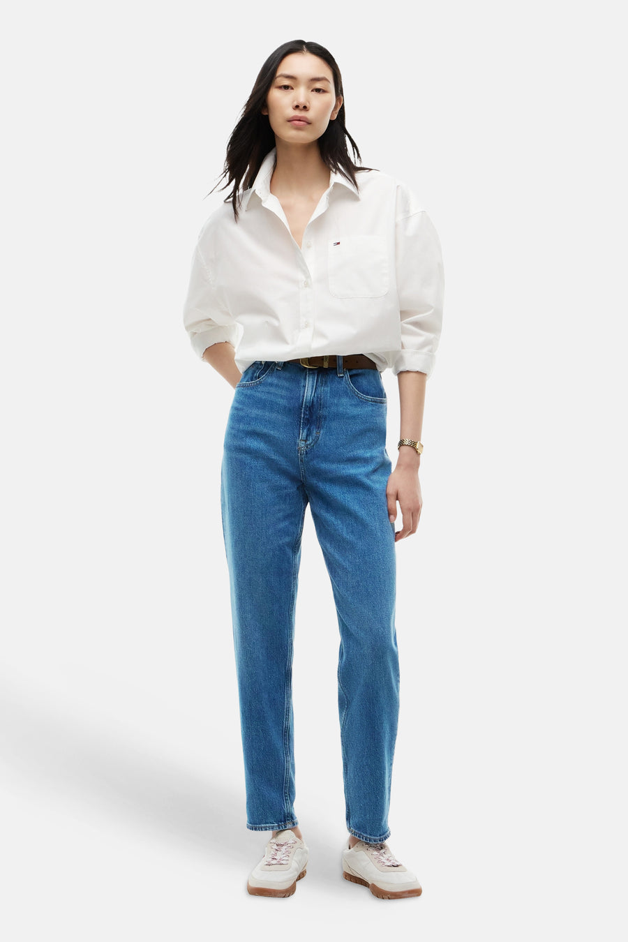 MOM JEAN - mid blue denim