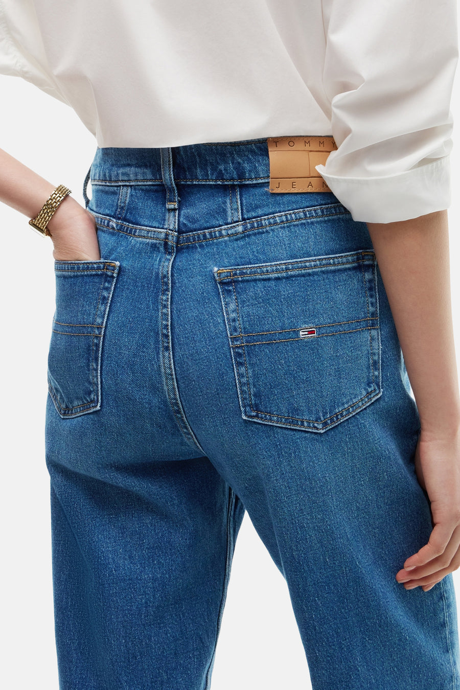 MOM JEAN - mid blue denim