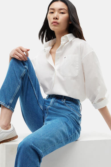 MOM JEAN - mid blue denim
