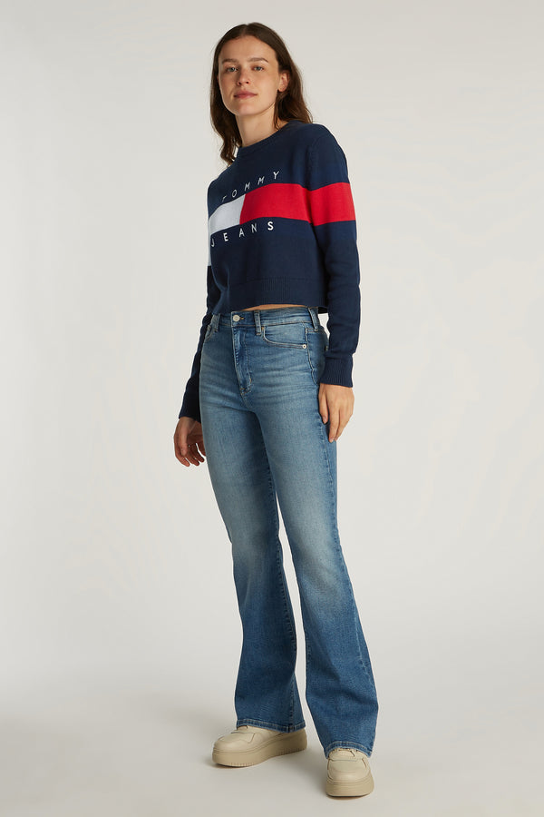 Pull col rond Bleu - Tommy Jeans