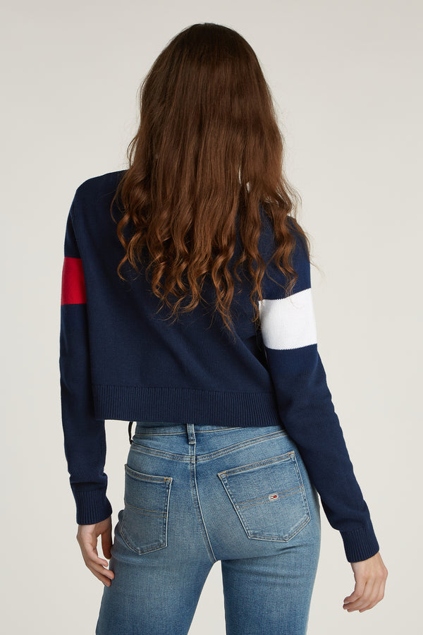 Pull col rond Bleu - Tommy Jeans