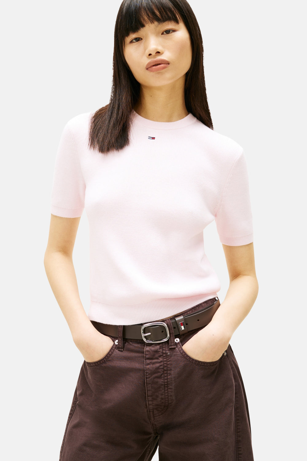 Pull met ronde hals - roze