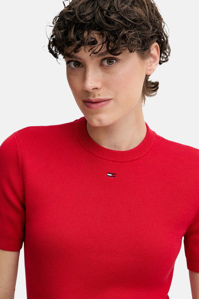 Pull à col rond - rouge