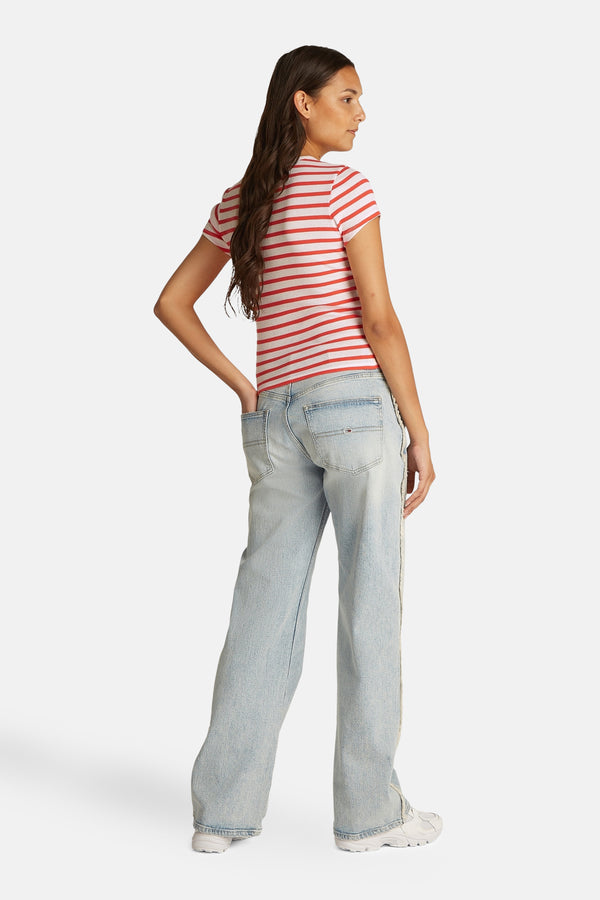 Top uni manches courtes Écru - Tommy Jeans