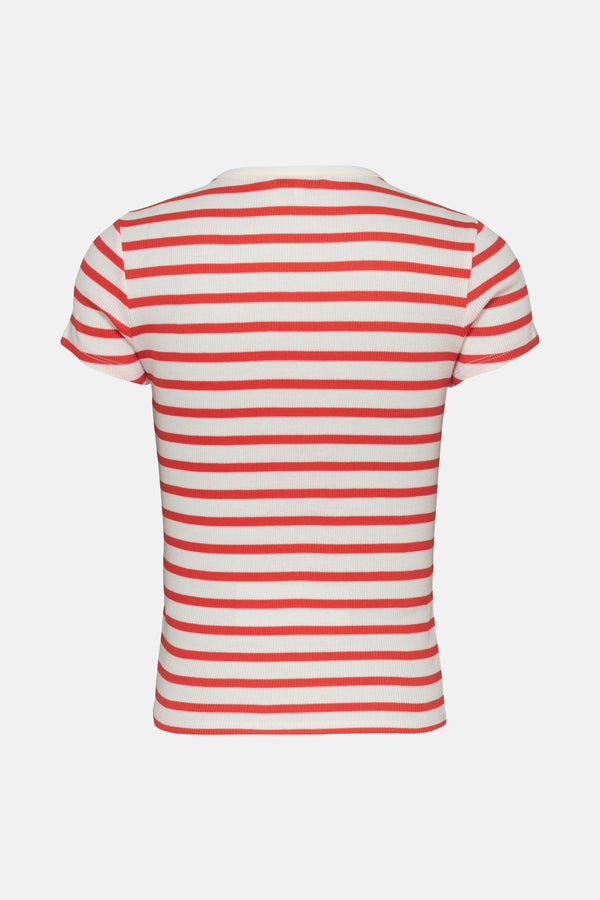 Top uni manches courtes Écru - Tommy Jeans
