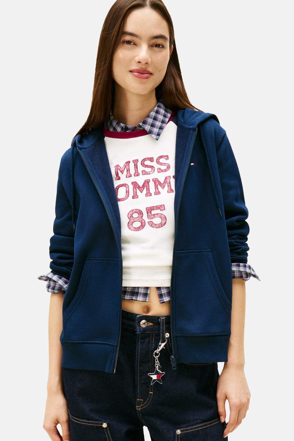 Sweater met kap - blauw