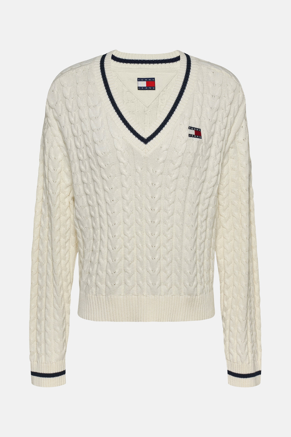 Trui met V-hals Wit - Tommy Jeans