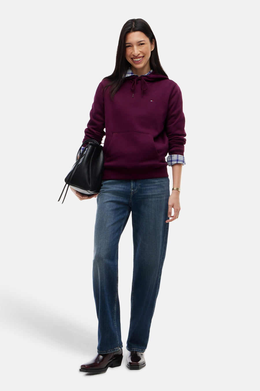 Sweater met kap - paars