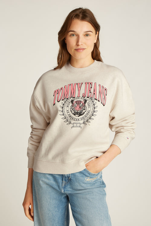 Sweat col rond Écru - Tommy Jeans