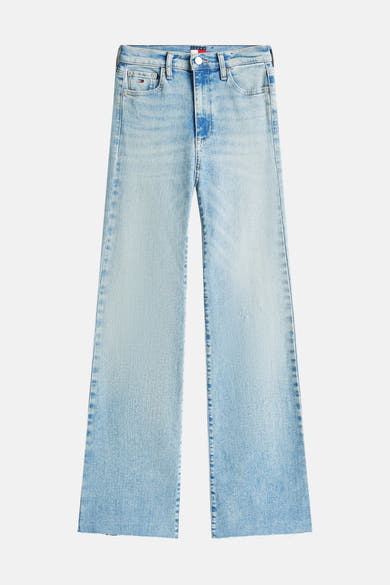 Wijde spijkerbroek in lichtblauw denim van Tommy Jeans, met een losse pasvorm en onafgewerkte zoom.
