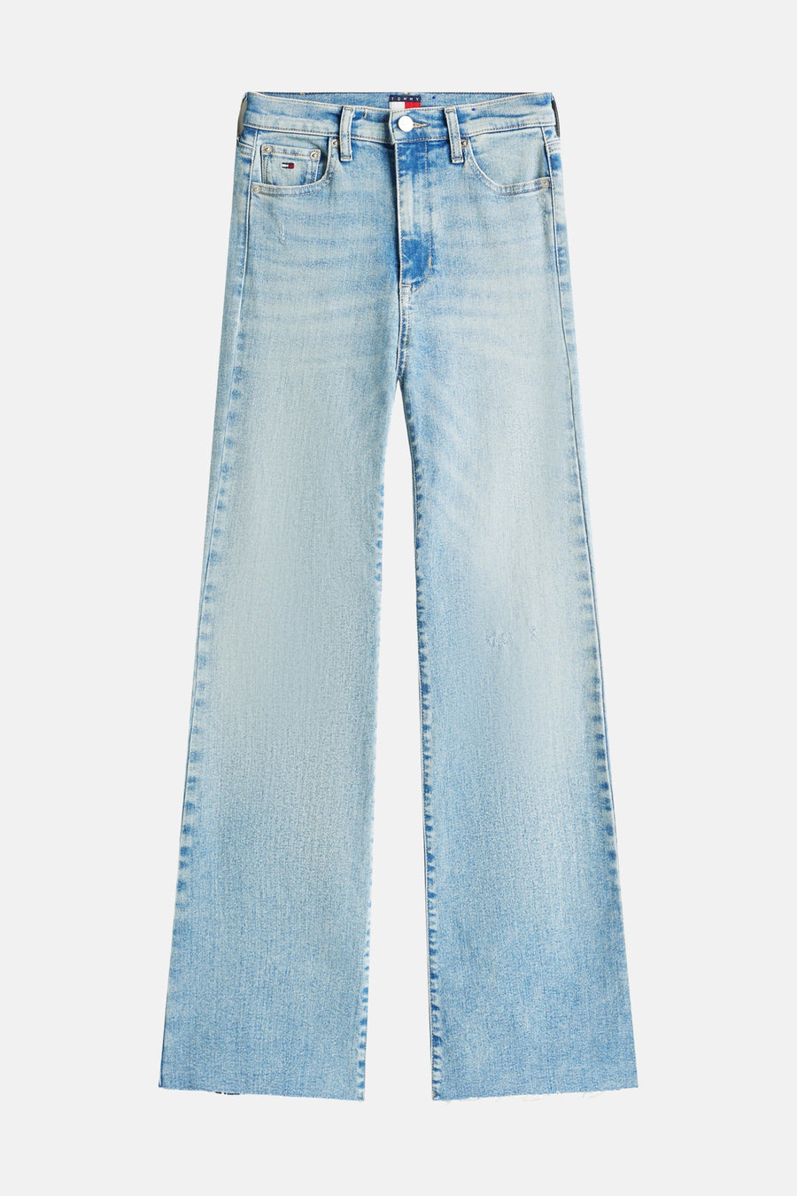 Wijde spijkerbroek in lichtblauw denim van Tommy Jeans, met een losse pasvorm en onafgewerkte zoom.