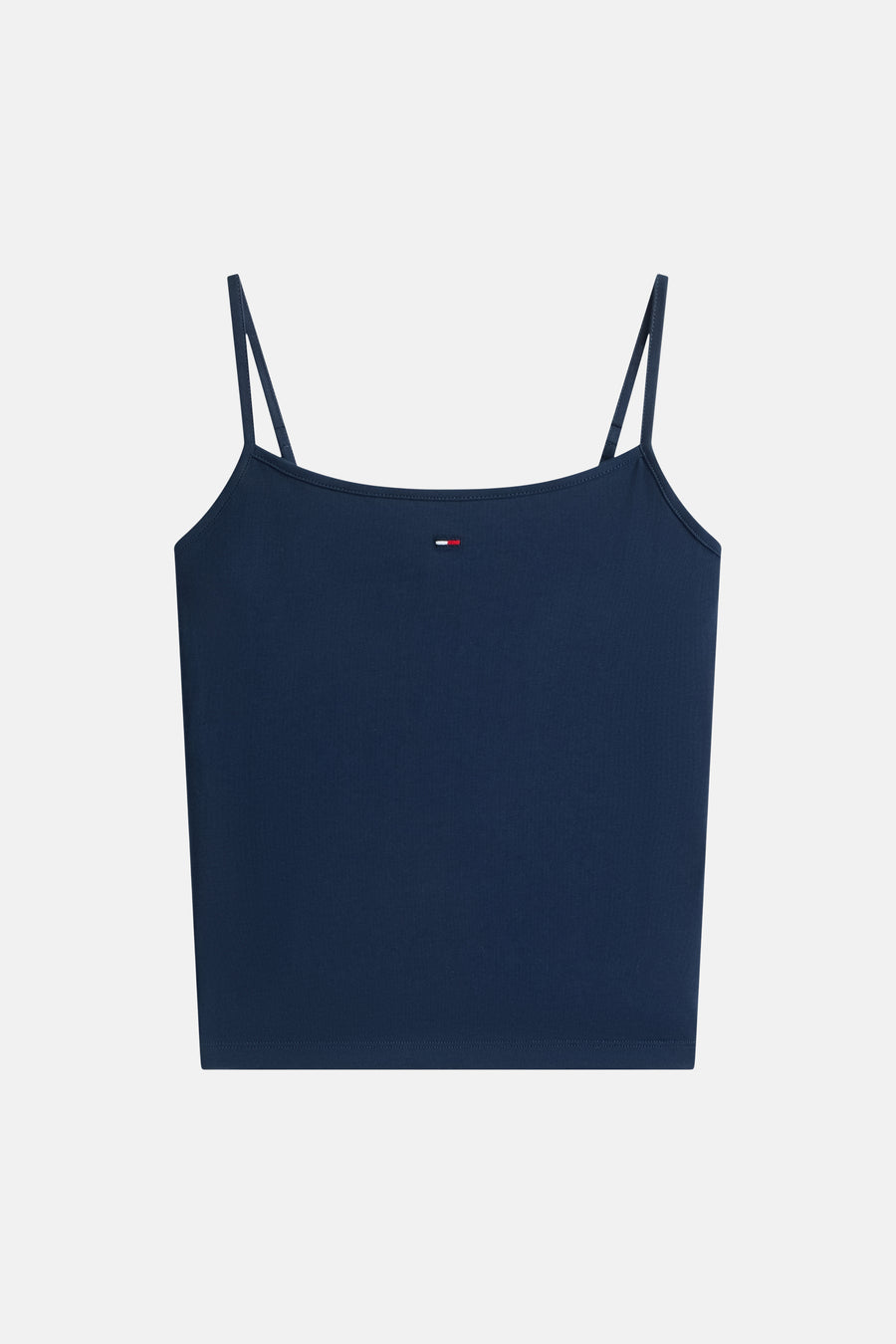 Débardeur bleu de TOMMY JEANS avec bretelles fines et logo subtil sur la poitrine.
