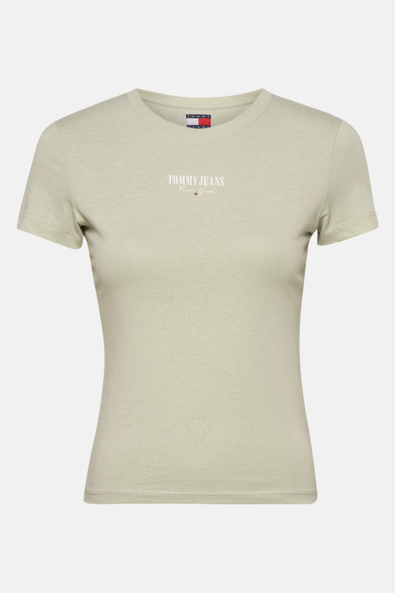 Groen T-shirt met korte mouwen van Tommy Jeans, met opdruk "Tommy Jeans New York".