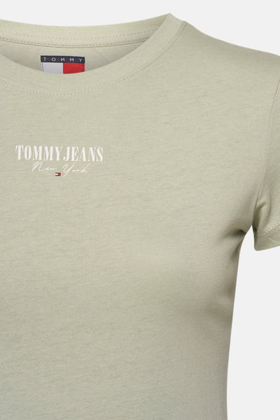 T-shirt vert à manches courtes de Tommy Jeans, avec logo imprimé "Tommy Jeans New York".