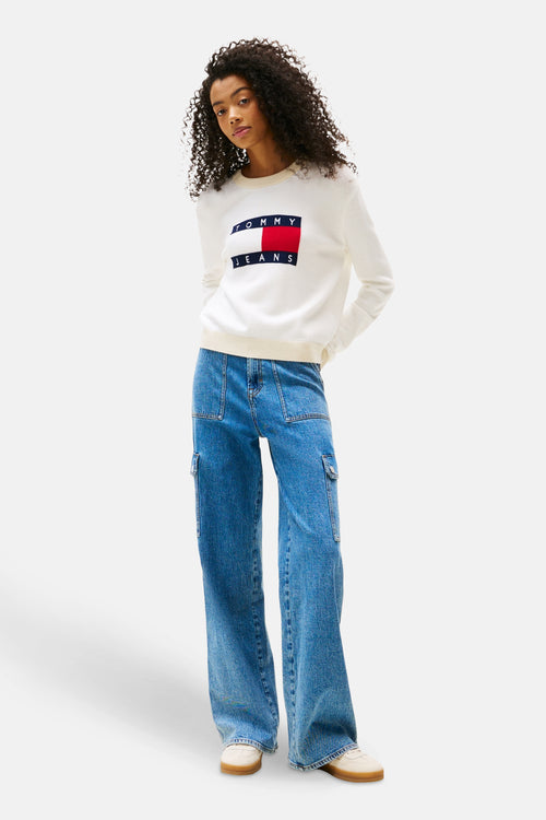 Pull met ronde hals - ecru