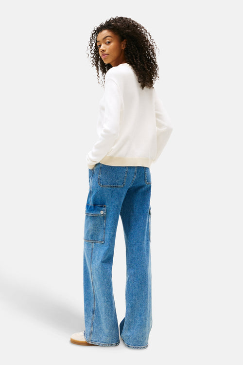 Pull met ronde hals - ecru