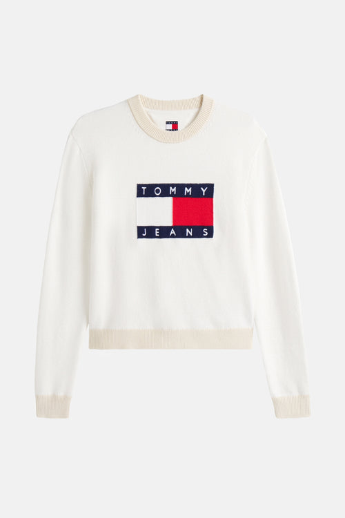 Pull col rond Écru - TOMMY JEANS