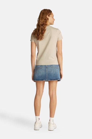 Top uni manches courtes Écru - Tommy Jeans