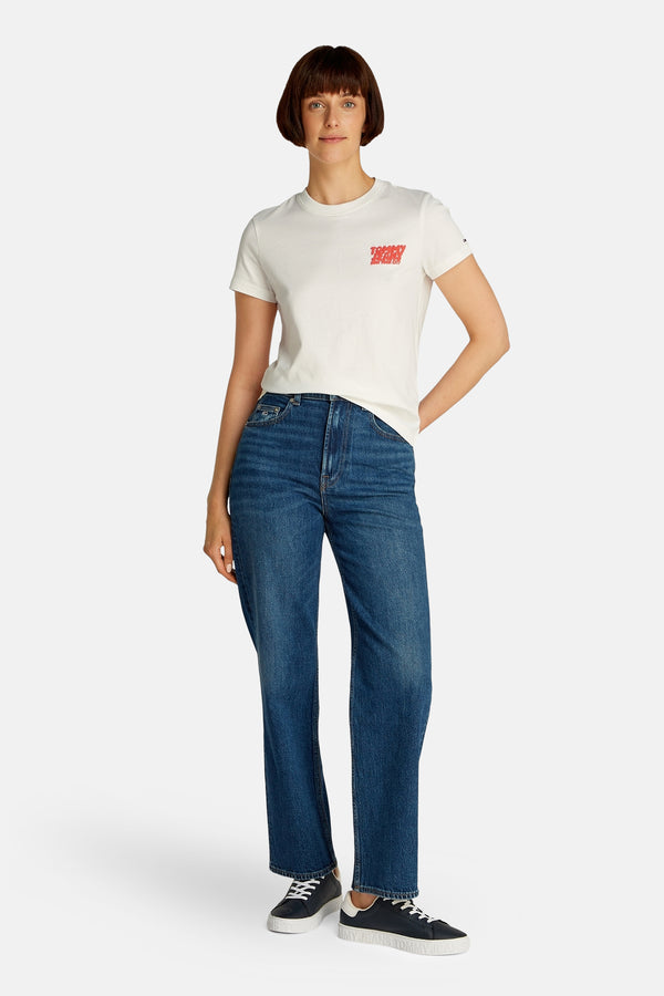 Top uni manches courtes Blanc - Tommy Jeans
