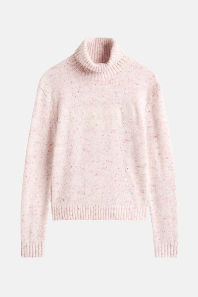 Roze coltrui van TOMMY JEANS met veelkleurige gespikkelde details en een geribde gebreide stof.