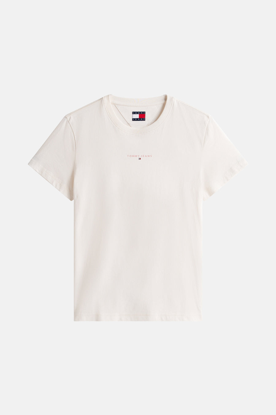 Wit T-shirt met korte mouwen van Tommy Jeans, met het merklogo op de voorkant.