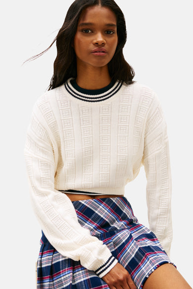 Pull met ronde hals - wit