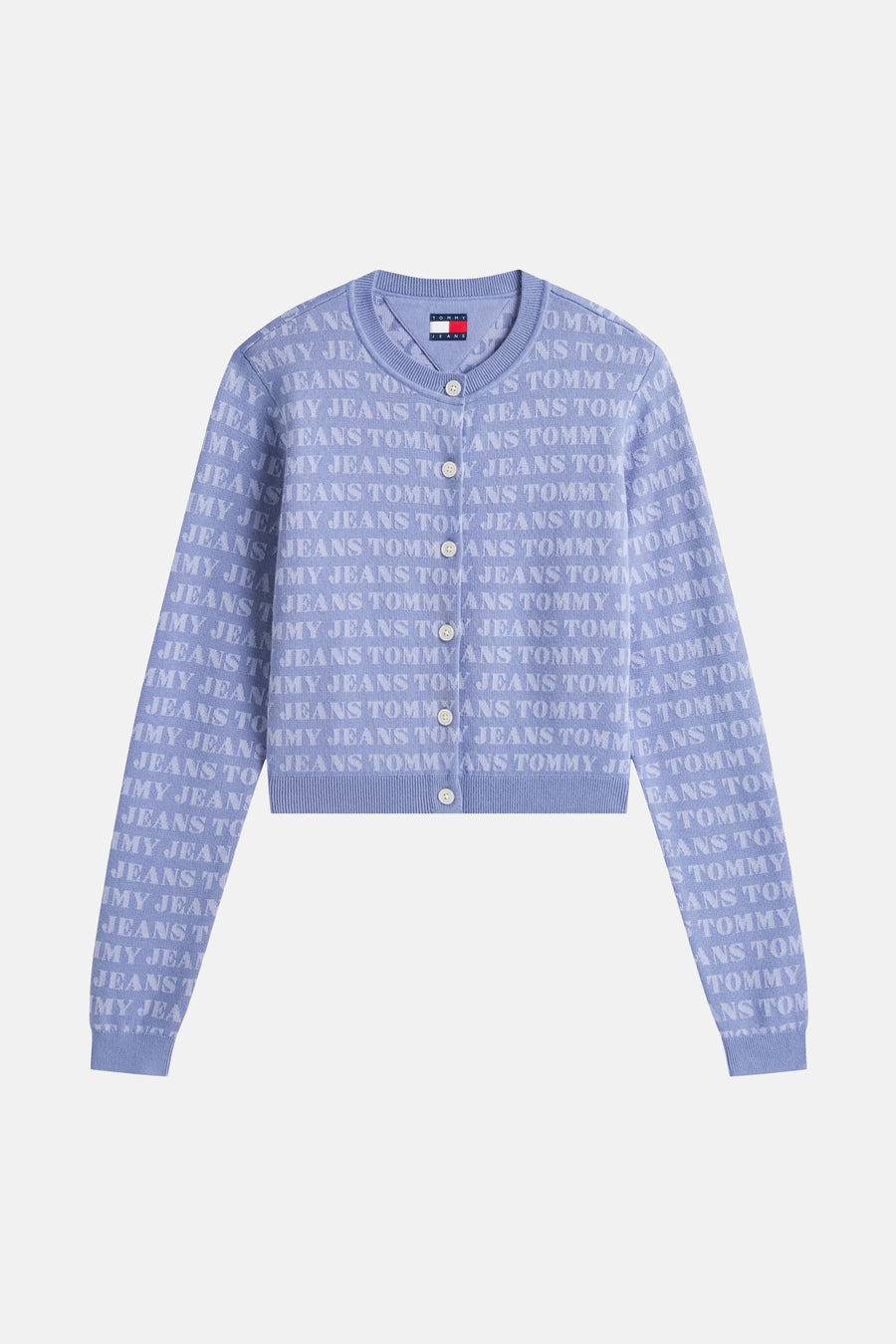 Mauve gebreid vest van TOMMY JEANS, met all-over logoprint.