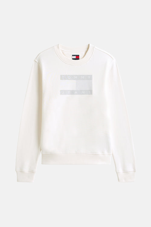 Sweat écru de TOMMY JEANS avec logo graphique centré sur la poitrine.