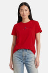 Top uni manches courtes rouge - TOMMY JEANS