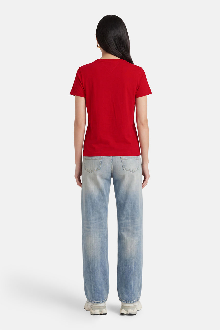 Top uni manches courtes rouge - TOMMY JEANS