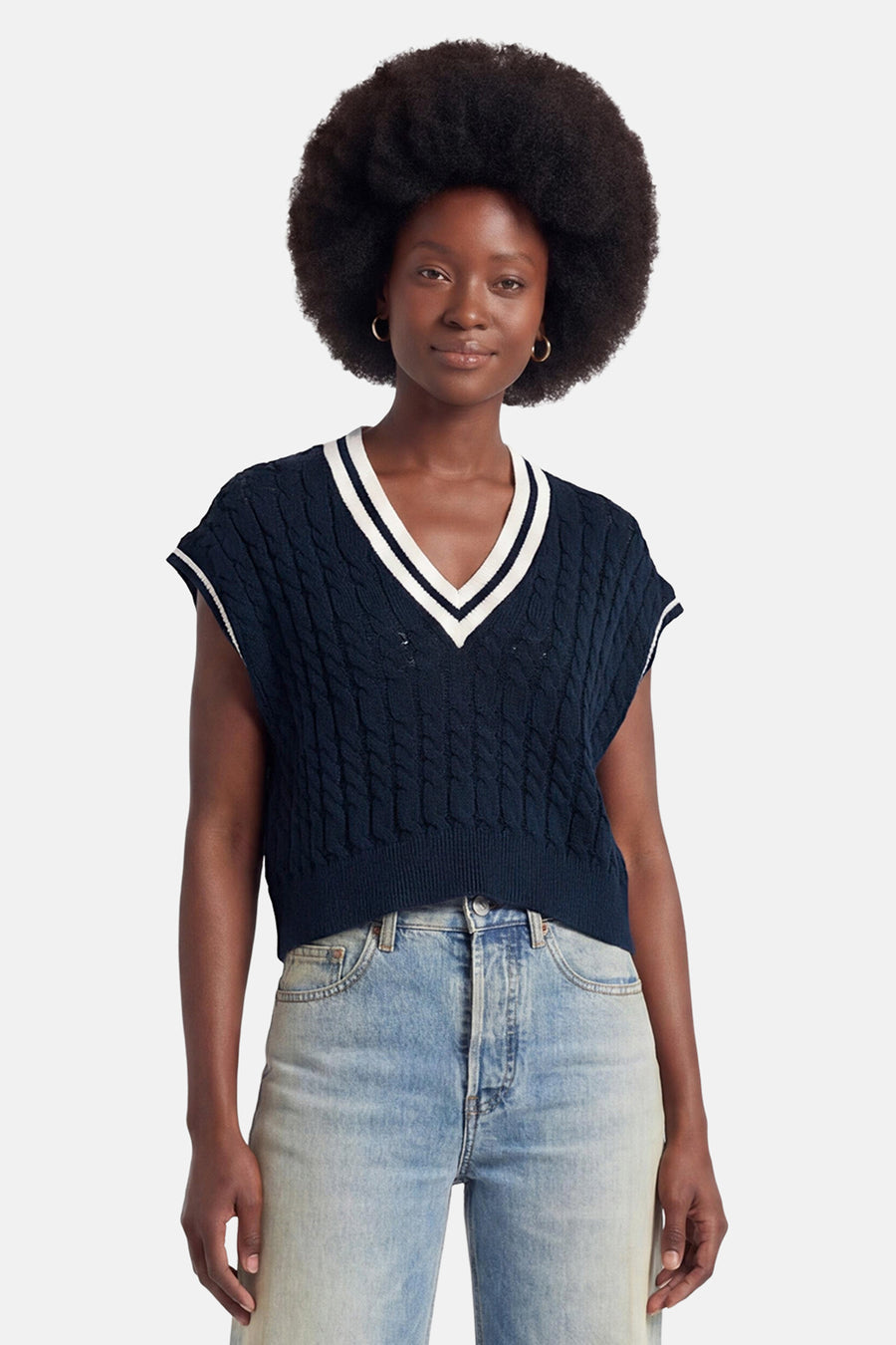 Giletkorte zonder mouw - blauw