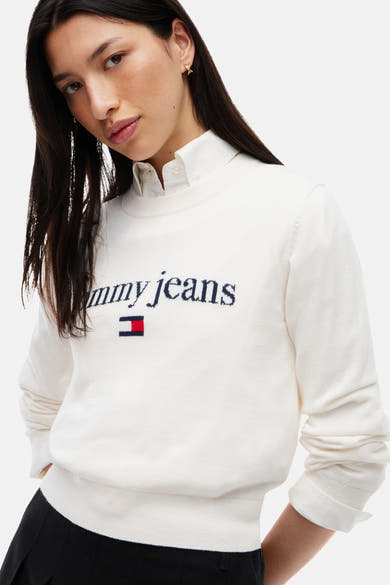 Pull col O - blanc