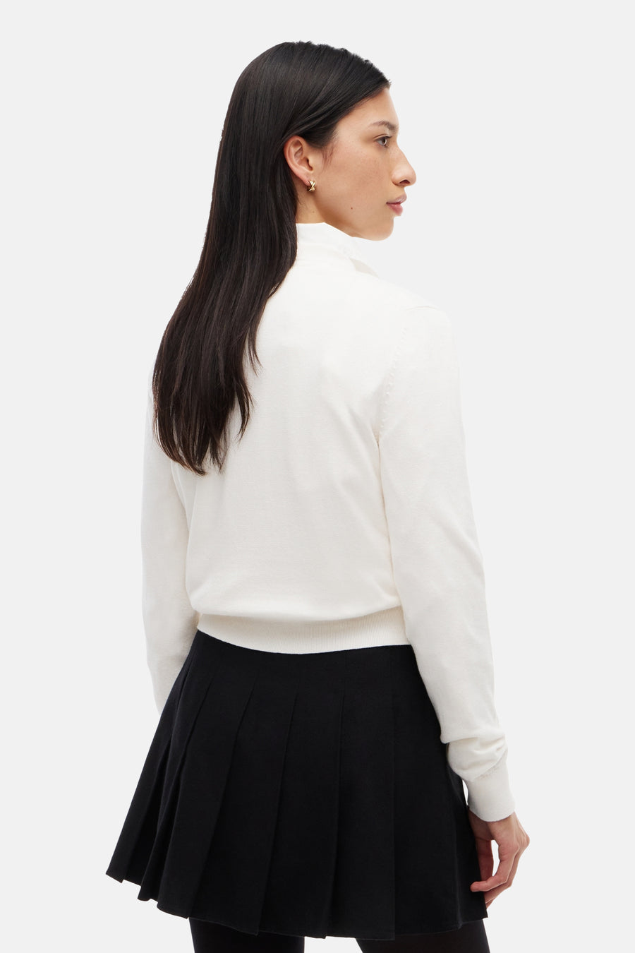 Pull col O - blanc