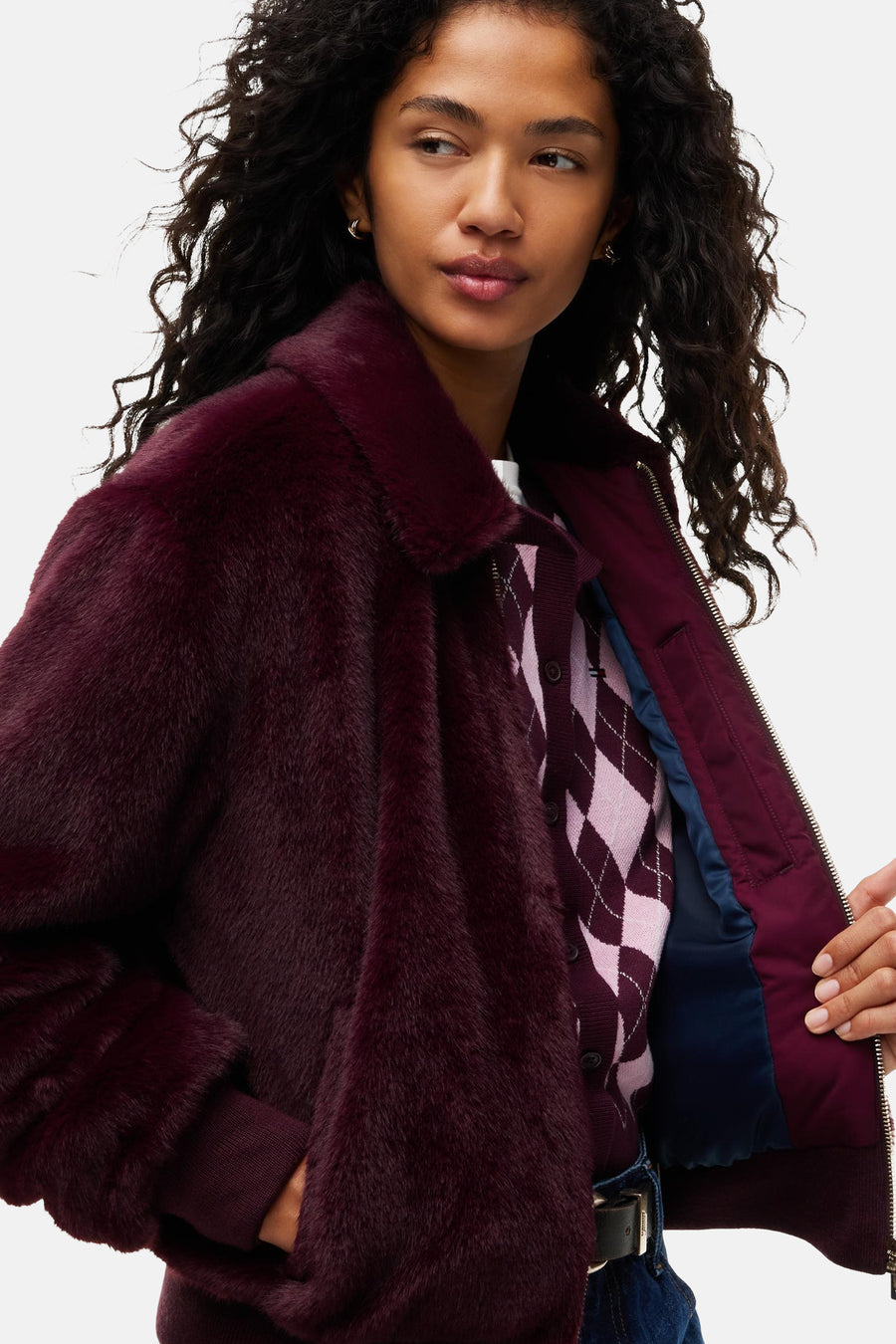 Dames tops jas bomber rood - TOMMY JEANS