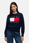 Pull col rond bleu - TOMMY JEANS