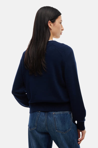 Pull col rond bleu - TOMMY JEANS