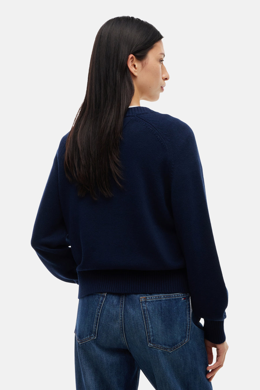Pull col rond bleu - TOMMY JEANS